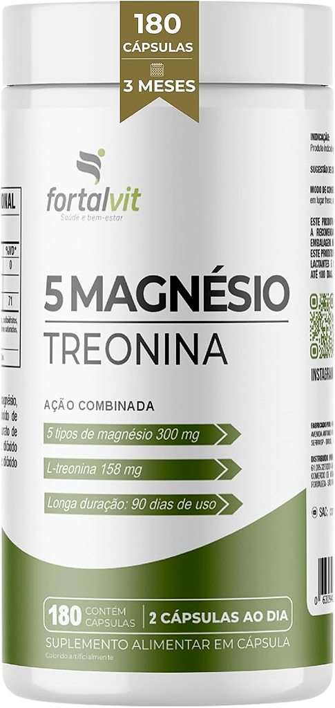 5 Magnésio Treonina 180 Cápsulas